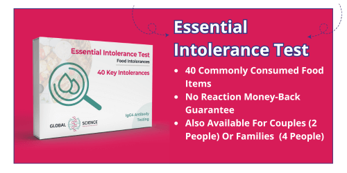 Essential Intolerance Test. 40 Commonly Consumed Food Items. No Reaction Money-Back Guarantee. Also Available For Couples (2 People) Or Families  (4 People)